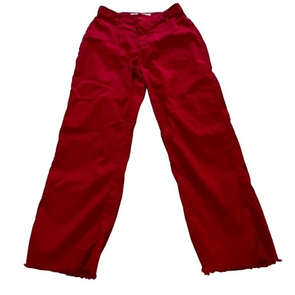 Frank & Eileen Kinsale Performance Pant Raw Hem High Rise 2 Red classic cropped - Picture 9 of 15